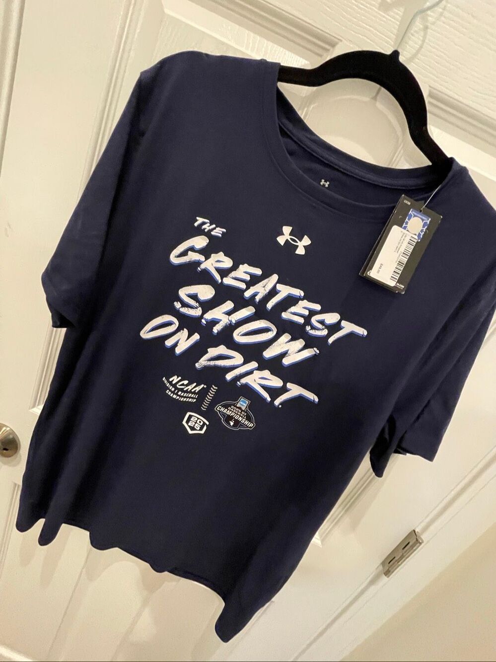 Under Armour LSU Tigers Greatest Show on Dirt Shirt Men’s L Navy NWT NCAA Baseba